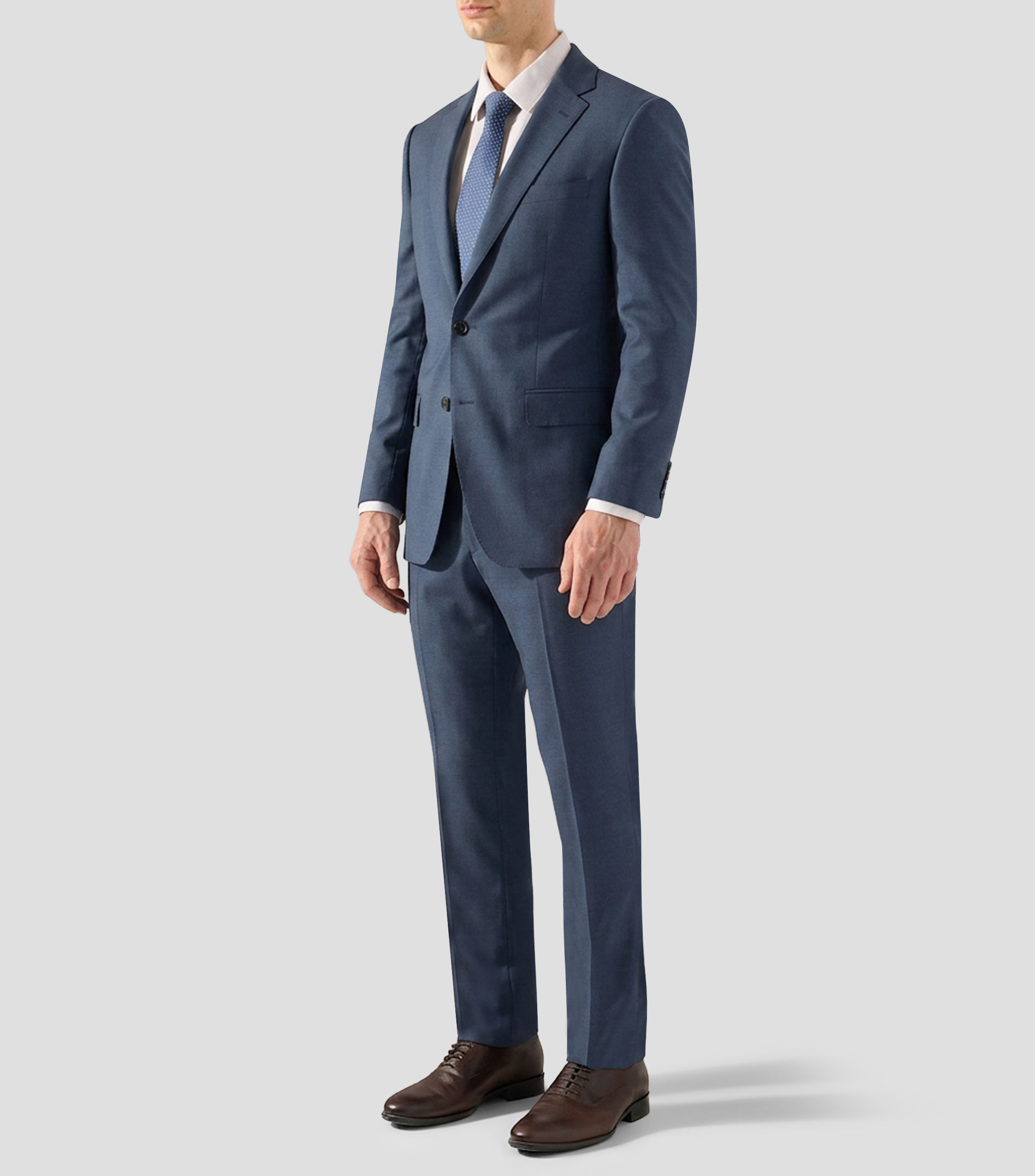 Traje de corte recto liso Hombre